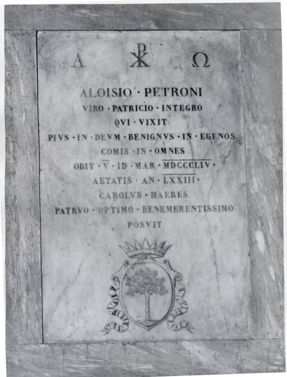 lapide tombale - bottega laziale (met&agrave; sec. XIX)